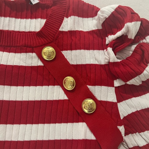 Zara Ribbed Top with Gold Buttons - Picture 3 of 4